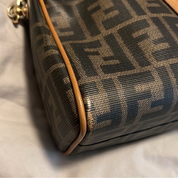 🎀Vintage Fendi Brown and Black Monogram Coated Canvas Bag - Picture 7 of 13